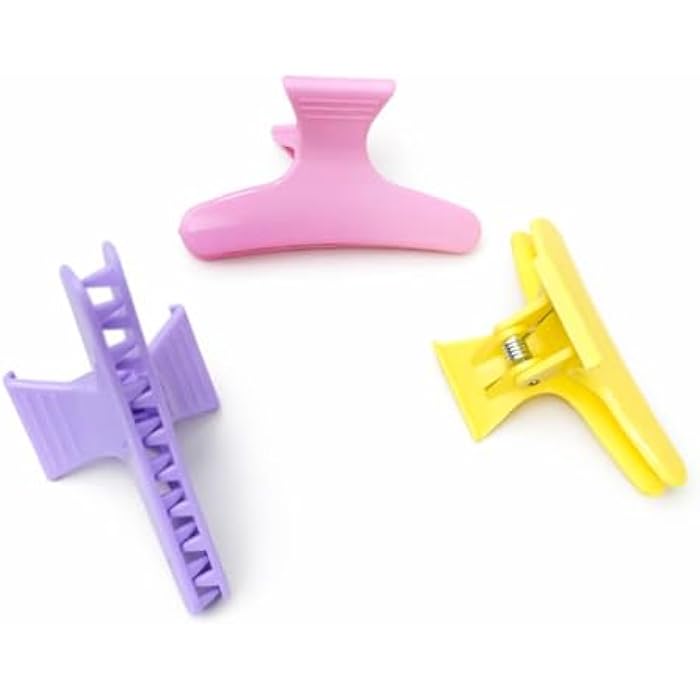 Large Women Hair Clips 3 Piece Set Multi Color Plastic Hair Claws Suitable for Occasions and Daily Use Multicolor - Image 1